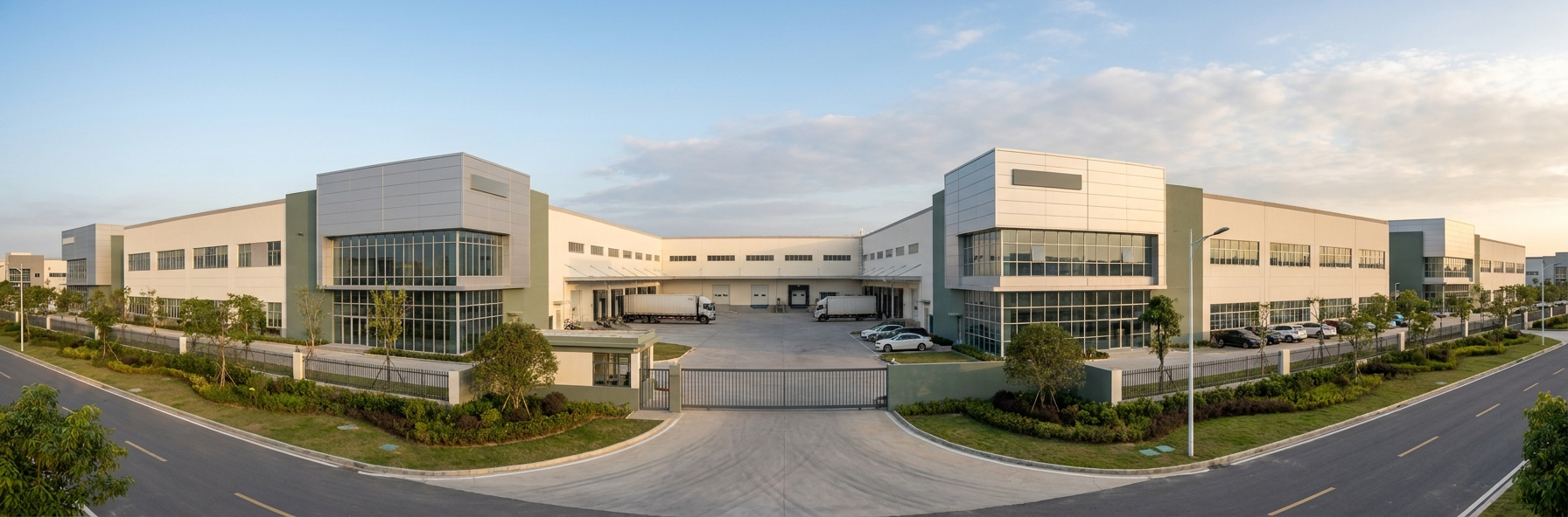 Canton Beauty Labs cosmetics factory exterior campus in Guangzhou