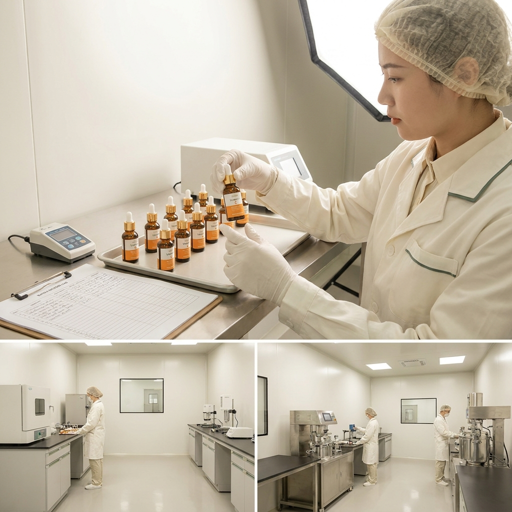 Vitamin C serum laboratory testing sample